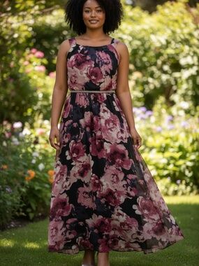 ✨ Ignite Evenings Formal Floral Sleeveless Dress - size 16W
